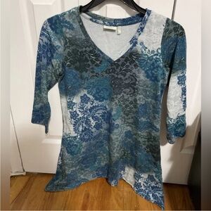 LOGO Lounge Lori Goldstein Lace Top Blouse